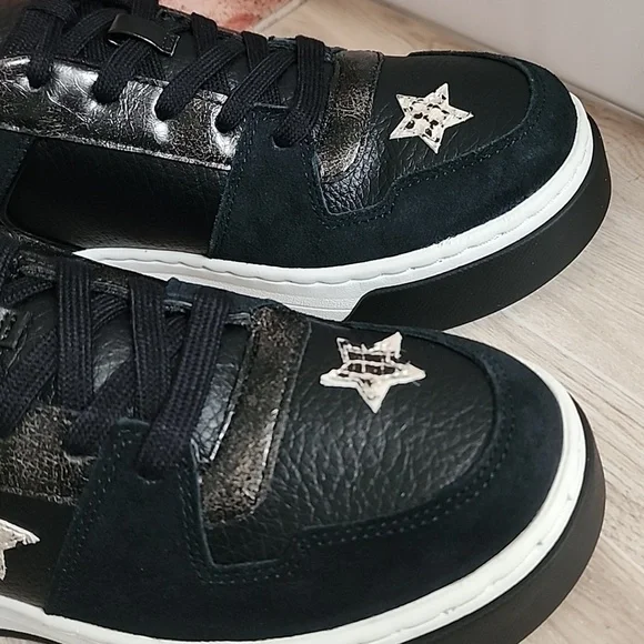 Michael Kors Black Lexi Embellished Mixed-Media Sneaker Women's 8.5 NIB - Picture 4 of 16